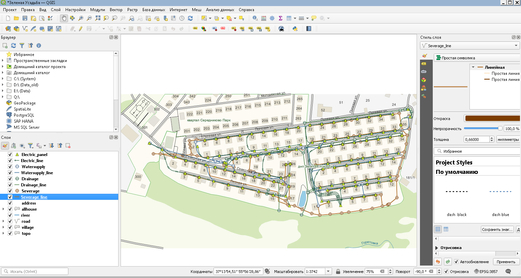 ТСН Зеленая Усадьба в проекте QGIS от Геоцентр-Консалтинг