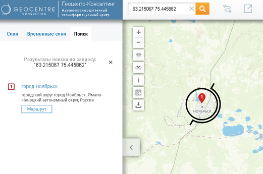 Сервис обратного геокодирования RuMap