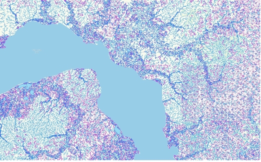Гидрография в геоданных Rumap