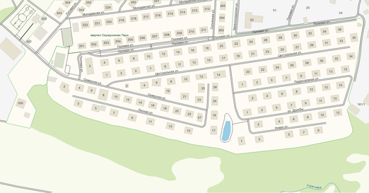 ТСН Зеленая Усадьба в проекте QGIS от Геоцентр-Консалтинг